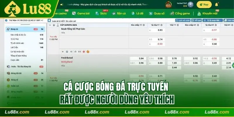 Cá cược bóng đá trực tuyến rất được người dùng yêu thích