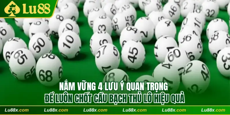 Nắm vững 4 lưu ý quan trọng để luôn chốt cầu bạch thủ lô hiệu quả 